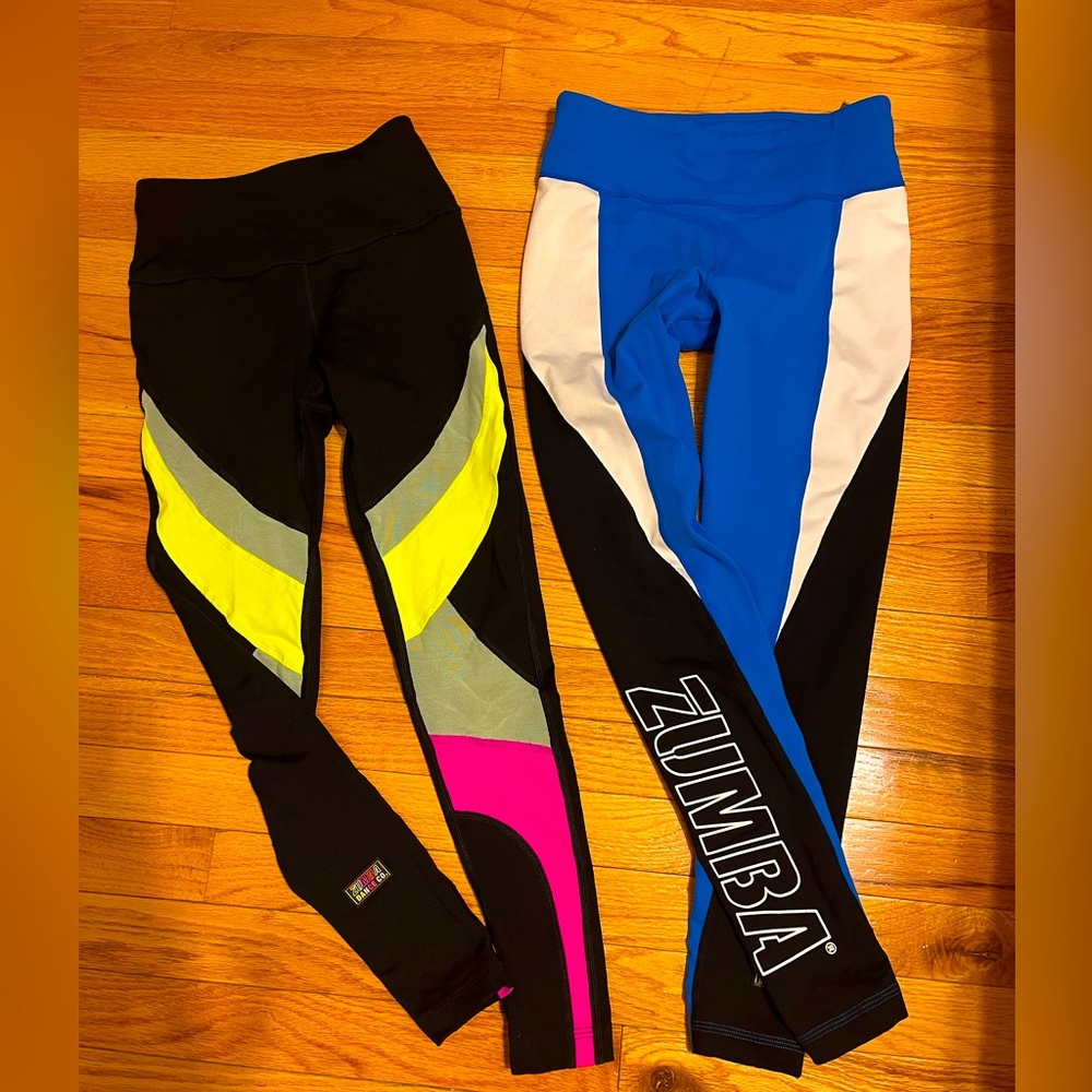 2 pairs of Zumba wear leggings in very good condition Size S